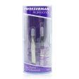 Tweezerman Professional Petite Tweeze Set: Slant Tweezer + Point Tweezer - (With Lavendar Leather Case)  2pcs Online now