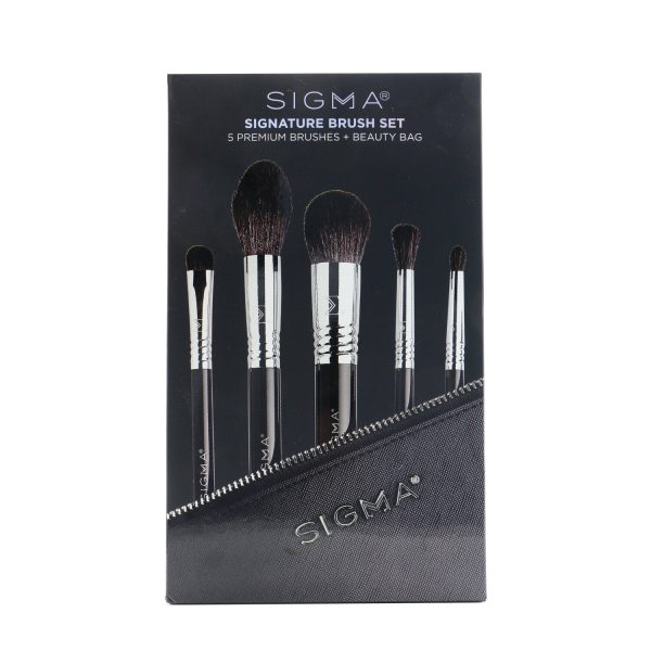 Sigma Beauty Signature Brush Set (5x Premium Brush, 1x Bag)  5pcs+1bag on Sale