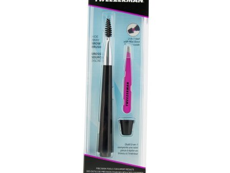 Tweezerman Hide Away Brow Brush With Mini Slant Tweezer Online