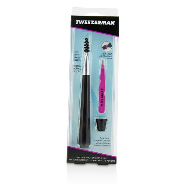 Tweezerman Hide Away Brow Brush With Mini Slant Tweezer Online