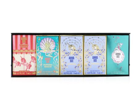 Anna Sui Compact Miniature Coffret: Secret Wish Eau De Toilette 5ml + Fantasia Eau De Toilette 5ml x2 + Fantasia Mermaid Eau De Toilette 5ml + Fantasia Forever Eau De Toilette 5ml  5pcs For Discount