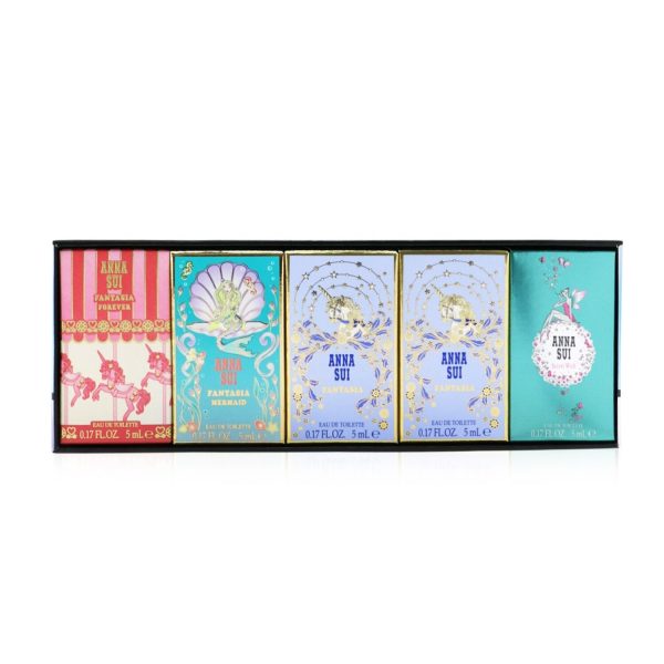 Anna Sui Compact Miniature Coffret: Secret Wish Eau De Toilette 5ml + Fantasia Eau De Toilette 5ml x2 + Fantasia Mermaid Eau De Toilette 5ml + Fantasia Forever Eau De Toilette 5ml  5pcs For Discount