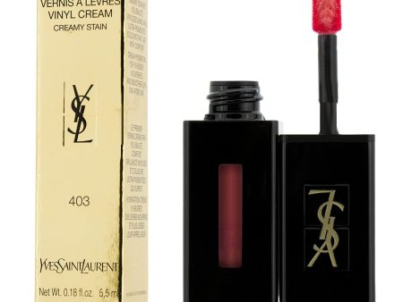 Yves Saint Laurent Rouge Pur Couture Vernis A Levres Vinyl Cream Creamy Stain - # 403 Rose Happening  5.5ml 0.18oz For Cheap