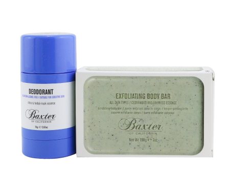 Baxter Of California Body Essentials 2-Pieces Full Size Set: Deodorant 75g + Exfoliating Body Bar 198g  2pcs For Discount