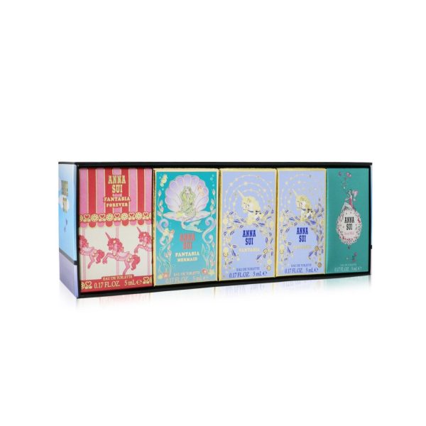 Anna Sui Compact Miniature Coffret: Secret Wish Eau De Toilette 5ml + Fantasia Eau De Toilette 5ml x2 + Fantasia Mermaid Eau De Toilette 5ml + Fantasia Forever Eau De Toilette 5ml  5pcs For Discount