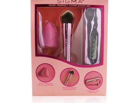 Sigma Beauty 3DHD Perfect Complexion Set (1x Blender, 1x Kabuki Brush, 1x Bag)  2pcs+1bag Online now