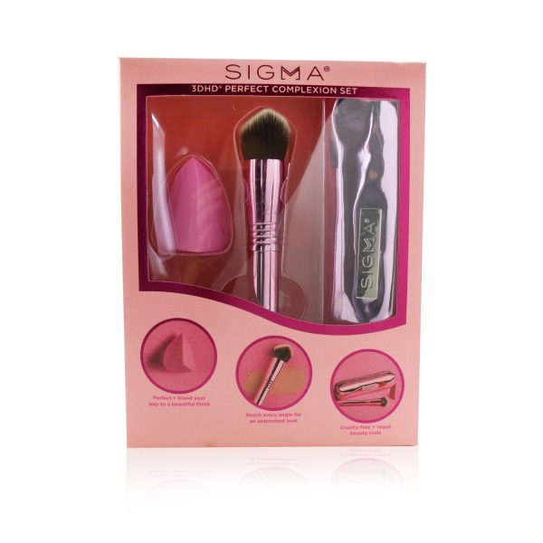 Sigma Beauty 3DHD Perfect Complexion Set (1x Blender, 1x Kabuki Brush, 1x Bag)  2pcs+1bag Online now