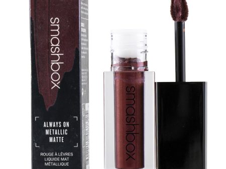 Smashbox Always On Metallic Matte Lipstick - Vino Noir (Burgundy & Red Pearl)  4ml 0.13oz Fashion