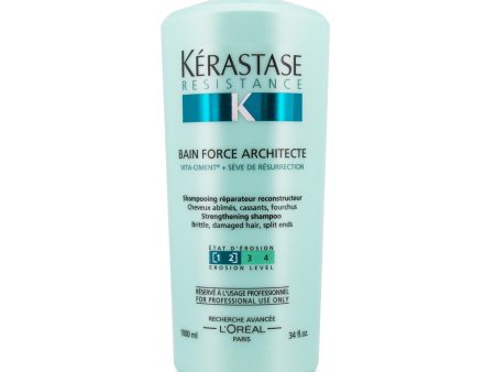 Kerastase Resistance Bain Force Architecte Strengthening Shampoo (For Brittle, Damaged Hair, Split Ends)  1000ml 34oz Online now