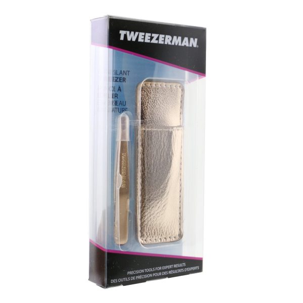 Tweezerman Mini Slant Tweezer With Case - Rose Gold (Studio Collection) Online now