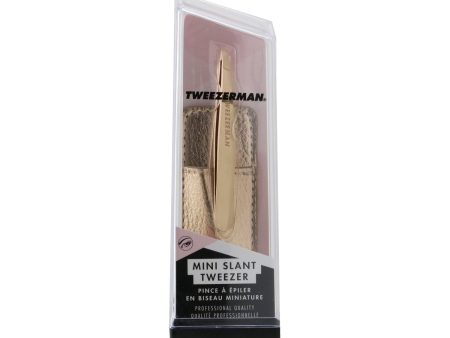 Tweezerman Mini Slant Tweezer With Case - Rose Gold (Studio Collection) Online now