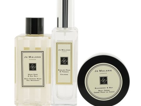 Jo Malone Fragrance Layering Collection: English Pear & Freesia Cologne Spray 30ml + Blackberry & Bay Body Cream 50ml + Wood Sage & Sea Salt Body Wash 100ml  3pcs Hot on Sale