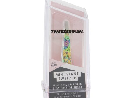 Tweezerman Mini Slant Tweezer (Vintage Floral Print) - Yellow (Studio Collection) For Sale