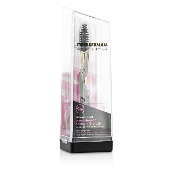 Tweezerman Stainless Steel Brow Shaping Scissors & Brush (Studio Collection)  2pcs Discount