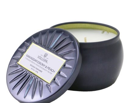 Voluspa Mini Tin Candle - Makassar Ebony & Peach  127g 4.5oz Online Hot Sale