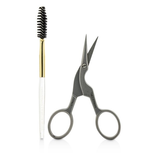 Tweezerman Stainless Steel Brow Shaping Scissors & Brush (Studio Collection)  2pcs Discount