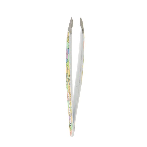 Tweezerman Mini Slant Tweezer (Vintage Floral Print) - Yellow (Studio Collection) For Sale