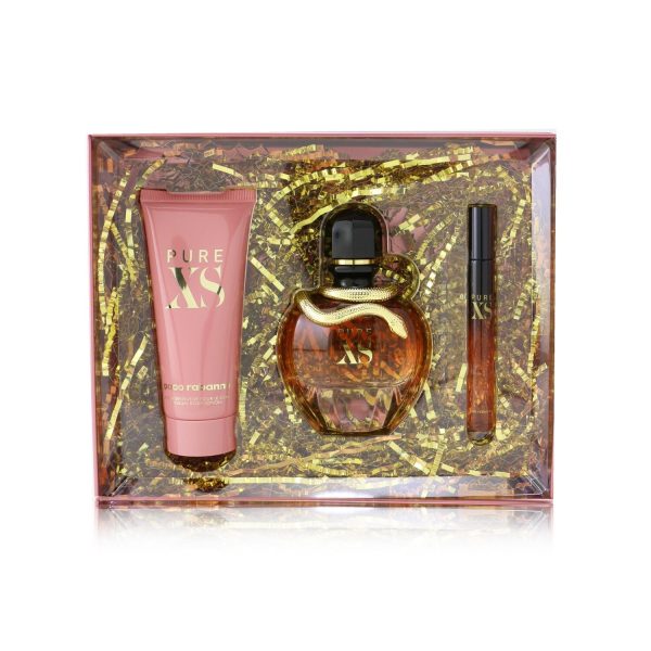 Paco Rabanne Pure XS Coffret: Eau De Parfum Spray 80ml 2.7oz + Eau De Parfum Spray 10ml 0.34oz + Sensual Body Lotion 100ml 3.4oz  3pcs on Sale