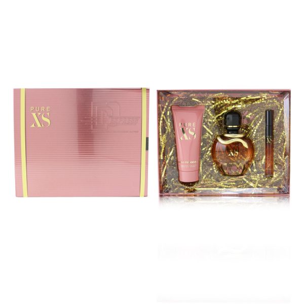 Paco Rabanne Pure XS Coffret: Eau De Parfum Spray 80ml 2.7oz + Eau De Parfum Spray 10ml 0.34oz + Sensual Body Lotion 100ml 3.4oz  3pcs on Sale